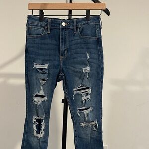 Hollister Dark Blue Distressed Skinny Jeans